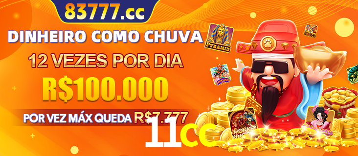Banner do programa de recompensas Recomende para amigos do 11cc, detalhando os bônus por convidar amigos, com prêmios que chegam a R$288.888.